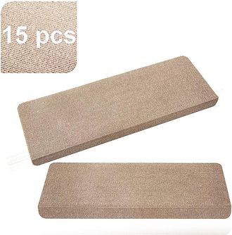OEM Pelda&ntilde;os Antideslizantes De Poli&eacute;ster Para Escaleras, Paquete De 15 Unidades, 65x25 Cm, Color Marr&oacute;n
