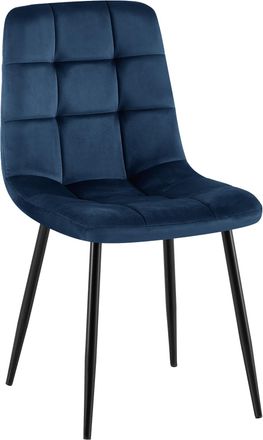 Clp Clp - Silla De Comedor Antibes Tapizada En Terciopelo Azul Oscuro