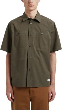Norse Projects Groene Tech Poplin Overhemd - Heren - Korte mouwen Overhemden - Groen - S - Katoen - Overhemden