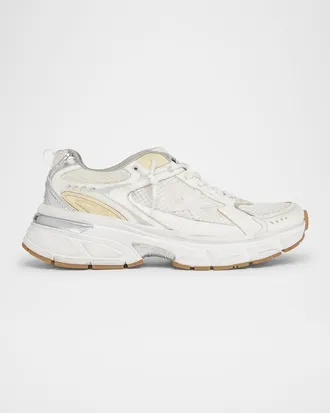 Golden Goose Lightstar Net Mixed Leather Runner Sneakers