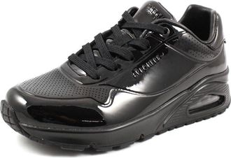 Skechers Ladies Uno Shiny One Black Patent Leather Trainers Shoes (UK_Footwear_Size_System, Adult, Women, Numeric, Medium, Numeric_5)