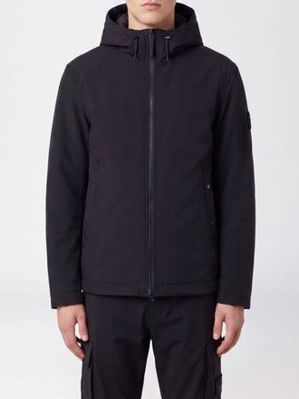 Stone Island Short Hooded Tech Fabric Windbreaker with Logo Patch