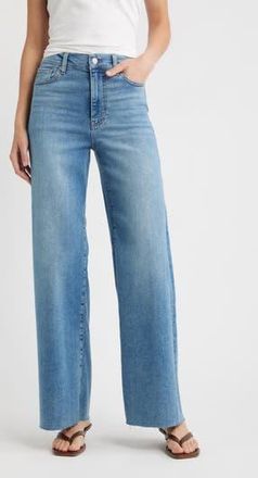 Frame Denim Le Slim Palazzo Raw Hem High Waist Wide Leg Jeans in Flip Raw After at Nordstrom Rack, Size 34