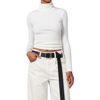 Citizens Of Humanity Caradene Turtleneck Rib Top in Ivory at Nordstrom Rack, Size Medium