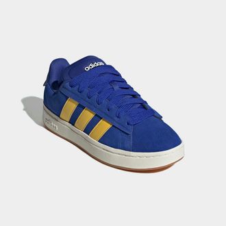 adidas Sneaker ADIDAS SPORTSWEAR GRAND COURT ALPHA, Herren, Gr. 42,5, weiss (semi lucid blau, utility gelb, sanftes wei&szlig;), Leder, Synthetik, Schuhe Sneaker, 