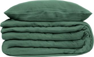 Atmosphera Atmosphera - Ropa De Cama - Gasa De Algod&oacute;n - Verde Celad&oacute;n - 260x240 Cm Cr&eacute;ateur DInt&eacute;rieur