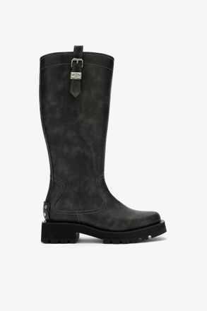 Ganni Grey High Boots in Dark