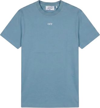Off-white T-shirt met korte mouwen - Heren - T-shirts - Blauw - M - Katoen - Tops