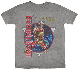 Iron Maiden Rock Off Iron Maiden Somewhere in Time T-Shirt (Medium) Grey