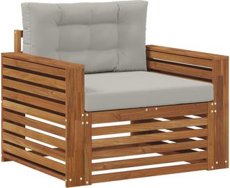 vidaXL Sof&aacute; De Exterior Madera De Acacia S&oacute;lida Y Poli&eacute;ster Vidaxl