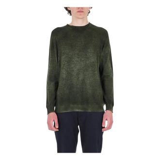 Avant Toi Round-neck Knitwear, male, Green, Size: 2XL Reversible Round-neck Pullover