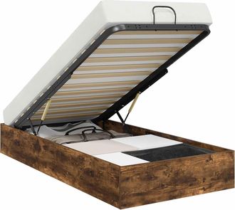 vidaXL Estructura De Cama Ottoman Roble Ahumado 75,5 X 190 Cm Vidaxl
