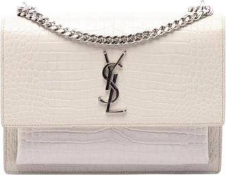 Saint Laurent Pre-owned Sunset Crossbody - Dames - Vintage Schoudertas - Wit - ONE Size - Leer - Vintage
