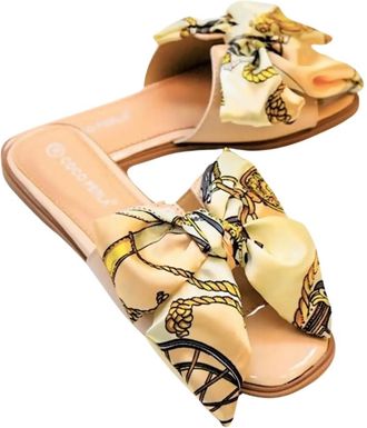 Femme Luxe Vivian Satin Ribbon Sliders, Open Toe Flat Sandals, UK Sizes 3-8 (Nude, UK Footwear Size System, Adult, Women, Numeric, Medium, 4)