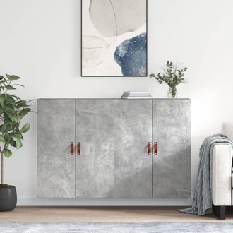 Berkfield Home Wall Mounted Cabinets 2 pcs Concrete Grey 69.5x34x90 cm
