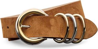 L'agence Womens Tobar Leather Belt In Cognac