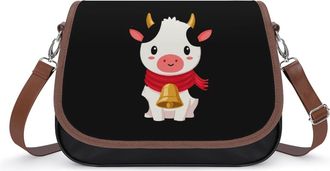 Generic Cute Cow with Red Scarf Fashion Womens Crossbody Bags Novelty Handbag Shoulder Bag Purse