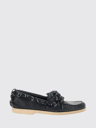 Golden Goose Smooth Leather Boat Shoes with Raised Apron Toe and Embossed Logo