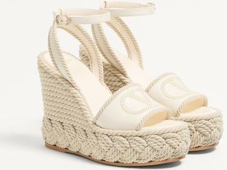 Valentino Garavani Sandalo Zeppa Vlogo Torchon In Nappa 130Mm Donna AVORIO 40