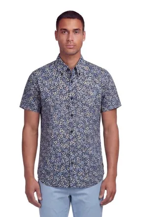 Lords of Harlech Floral Field Mens Printed Button Up Shirt in Floral Field Black at Nordstrom, Size Xx-Large