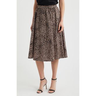 Kobi Halperin Violet Leopard Print A-Line Skirt in Natural Multi at Nordstrom, Size X-Small