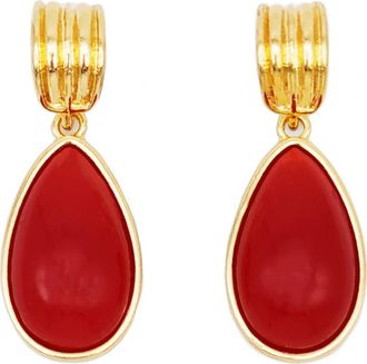Petit Moments Teardrop Hoop Earrings in Red at Nordstrom