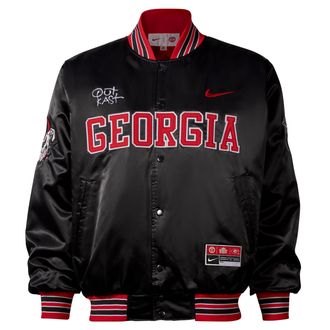 Nike Satin Bomber Jacket Nike Mens x UGA x Outkast in Black | IKOKT013BJ-BLK