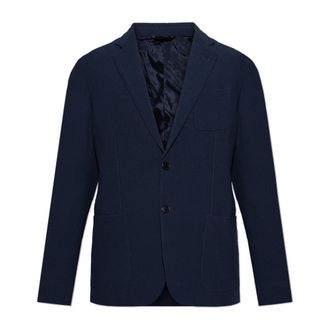 Giorgio Armani Blazers, male, Blue, XL, Blazer with open lapels