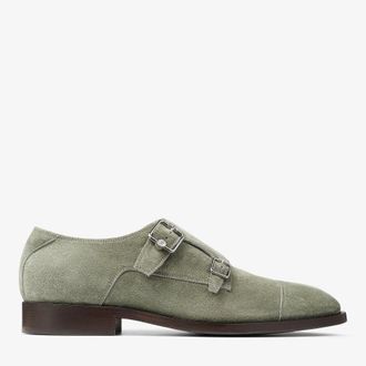 Jimmy Choo London Finnion Monkstrap In Sage