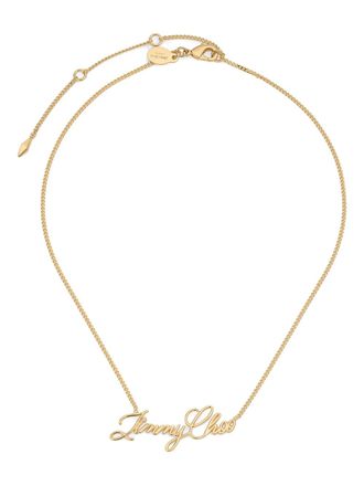 Jimmy Choo London Logo Script necklace - women - Crystal/Brass - One Size - Gold