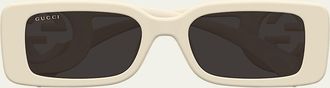 Gucci Monochrome GG Rectangle Acetate Sunglasses