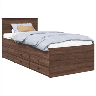 vidaXL Sof&aacute; Cama Roble Marr&oacute;n Y Negro 75 X 190 Cm Madera De Ingenier&iacute;a Vidaxl