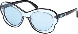 Pucci Emilio Pucci EP0221 86V Womens Sunglasses Blue Size 54
