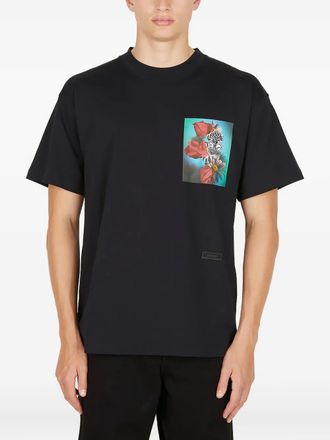 Soulland T-shirt a fiori - Nero