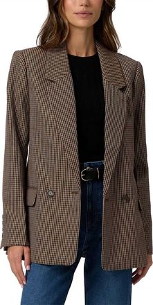 Paige Quentin Double Breasted Blazer In Brown Multi