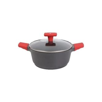 Romo Cacerola Con Tapa De Cristal Templado 24 Cm Y Asas De Silicona. Apta Para Inducci&oacute;n