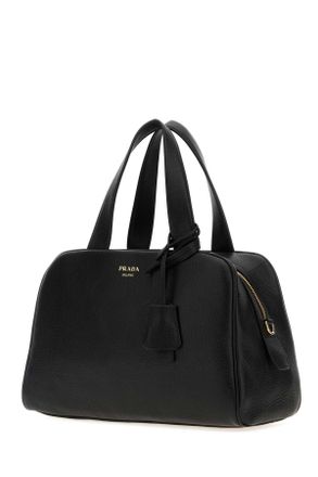 Prada Womens Black Leather Handbag Nero Cervuselaphusscot. Borse A Mano Bag