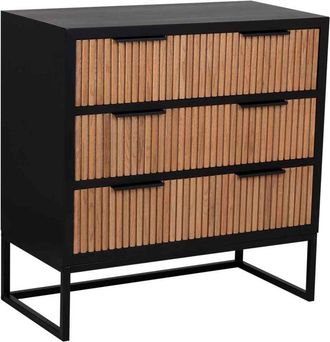 Wanderlust Deco Wanderlust Deco - C&oacute;moda De 3 Cajones Madera Y Metal 80x39,5x81h Cm