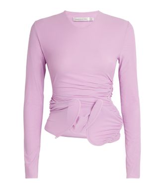 CHRISTOPHER ESBER Venus Looped Ruched Stretch-Jersey Top Size XXS