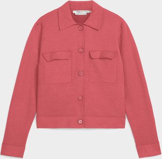 Contemporaine Womens Flap-pocket Polo Shirt-collar cardigan