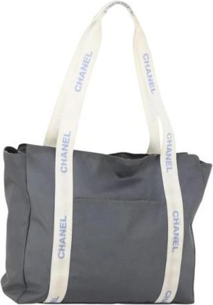 Chanel Pre-owned Vintage Nylon Tote Bag - Dames - Vintage Shopper - Grijs - ONE Size - Nylon - Vintage