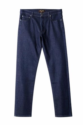 Moorer Mens Printed Straight Trouser In Denim