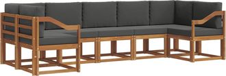 vidaXL Conjunto De Sof&aacute;s De Exterior 7 Uds. Natural Y Antracita Vidaxl
