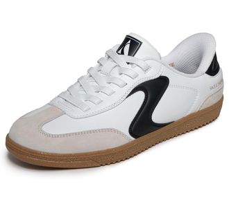 Skechers Womens Hotshot Perfect Choice Sneaker, White Duraleather/Black Leather/Trim, 4.5 UK