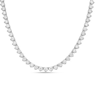Diana M. Jewels 14kt White Gold 5cts Lab Grown Diamond 3 prong Tennis Necklace