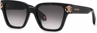 Roberto Cavalli Womens Src066 0981 Sunglasses In Black / Grey Gradient