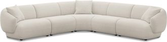 Castlery Auburn Extended L-Shape Sectional Sofa Customized, Performance Classic Twill Cream, Spill Resistant, Modular for Sofas by Castlery