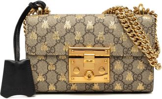 Gucci Pre-owned Gucci Small GG Supreme Bee Padlock Crossbody Ladies X7ERU0RBHSCE72GK