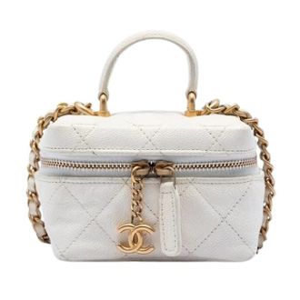 Chanel Pre-owned Vanity Bag - Dames - Pre-owned - Wit - Maat: ONE Size Leer