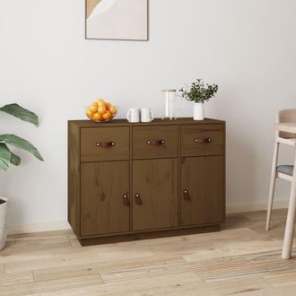 vidaXL Vidaxl - Aparador De Madera Maciza De Pino Marr&oacute;n Miel 100x40x75 Cm